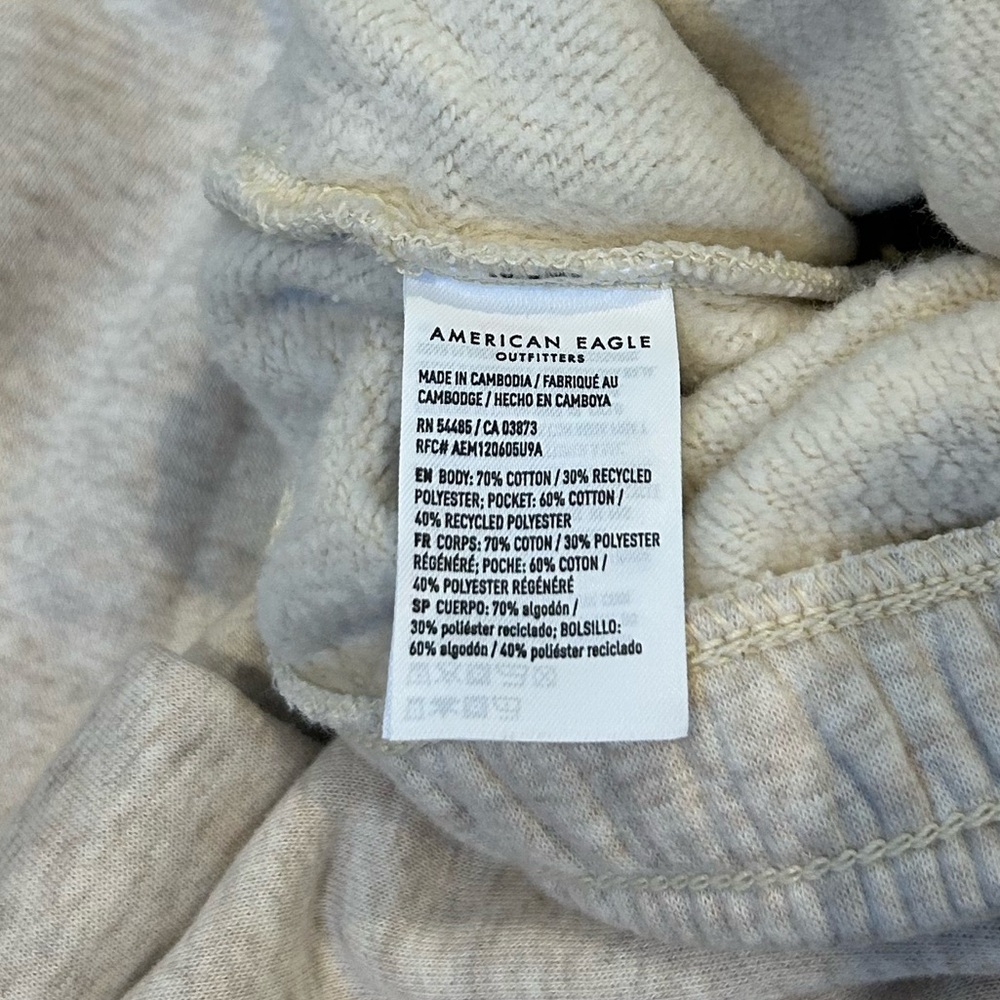 American Eagle Everyday Luxe Jogger Pants Cream Heathered Size Medium NWT - Picture 6 of 7